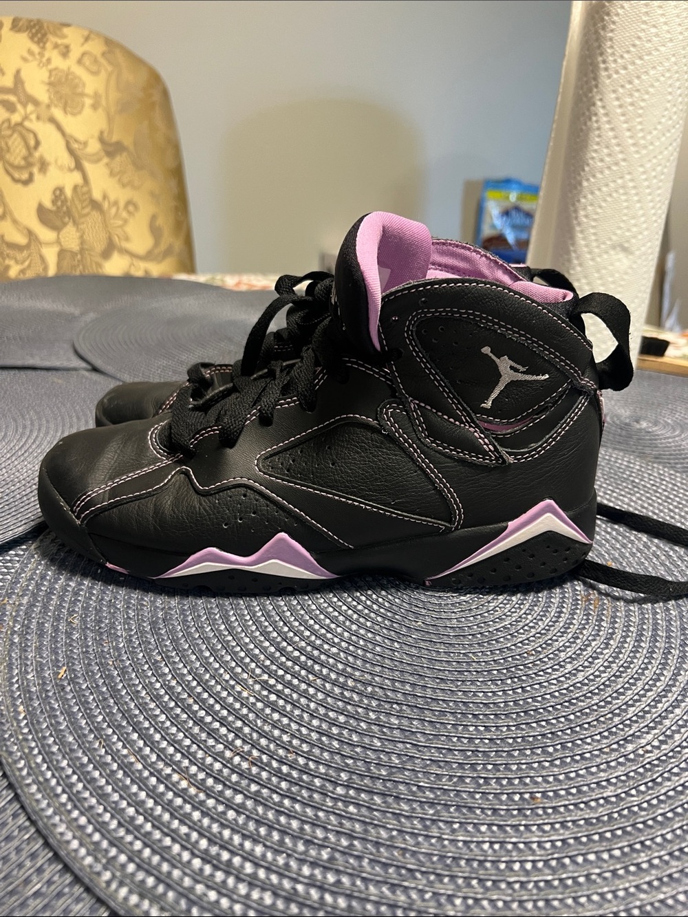 Jordan Kids' Black and Pink High-Top Sneakers